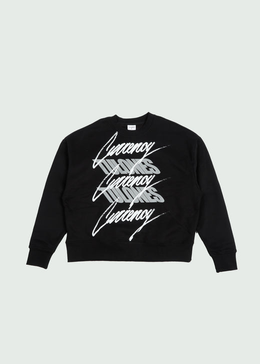 Stacked Currency Crewneck Black