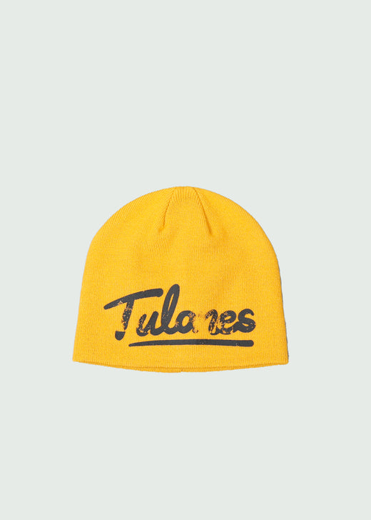 Yellow Cursive Logo Beanie