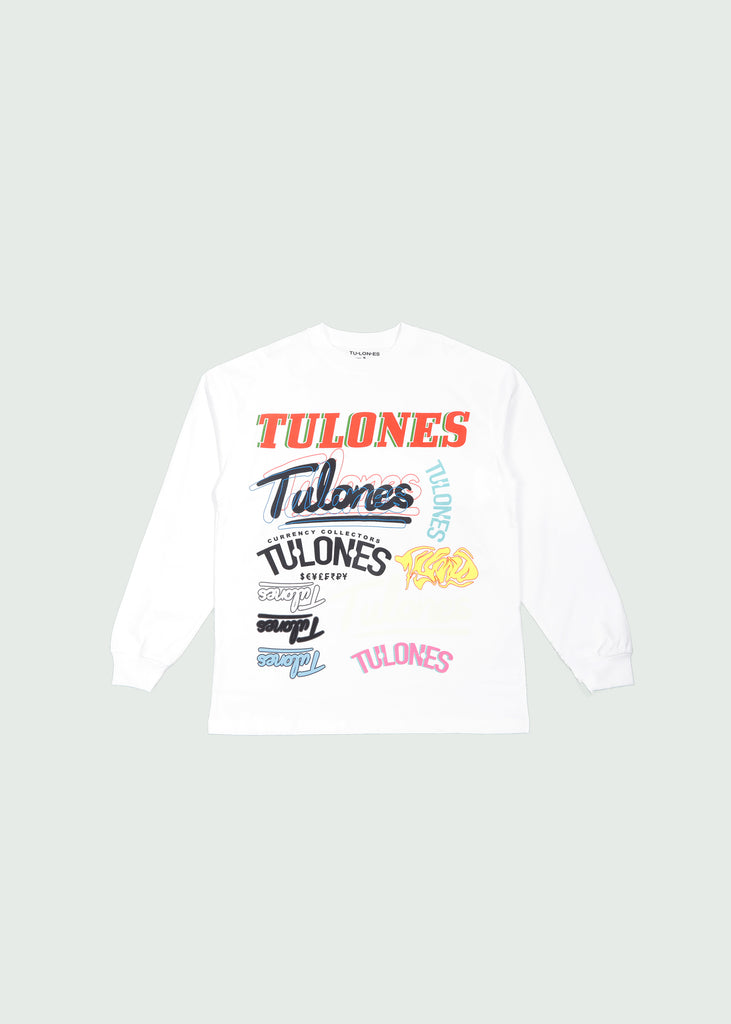 Multi-Font Long-Sleeve T-shirt White