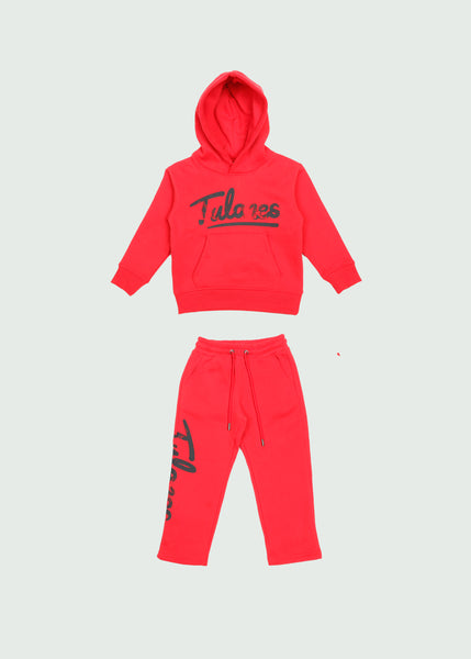 Cursive Sweatsuit Kids Red