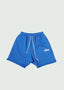 Cursive Staple Logo Cotton Shorts Dark Blue