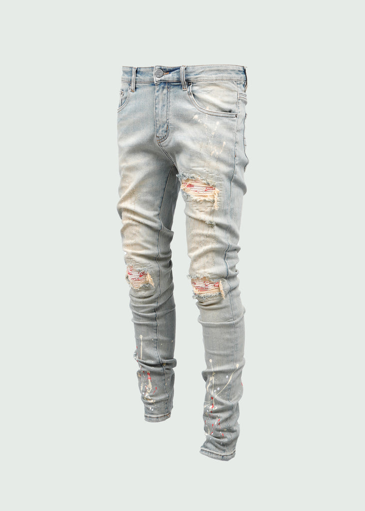 Dust Red Splash Jeans