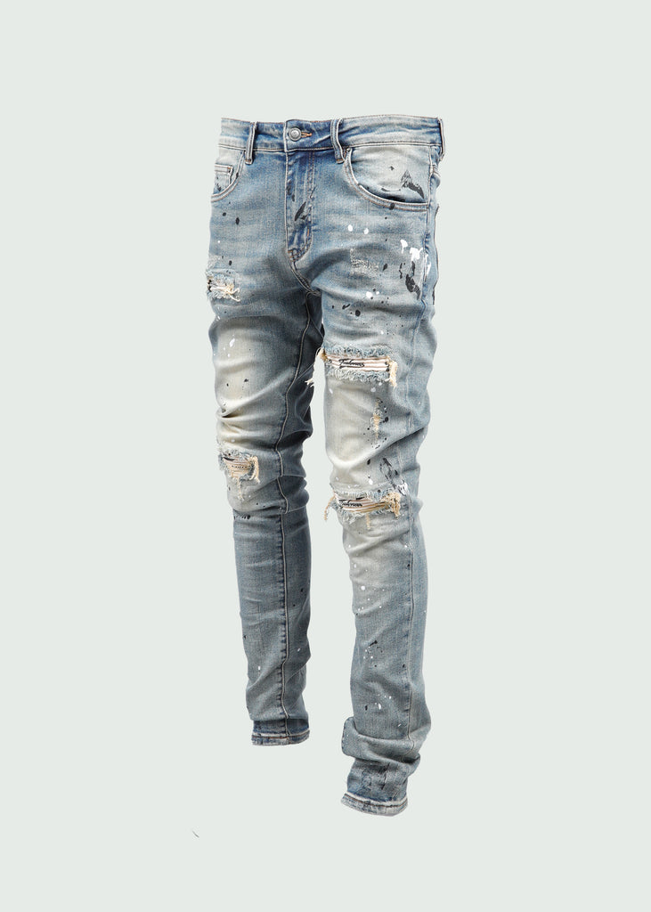 Western Black Biker Jeansu