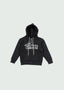 Cursive Zip-Up Hoodie Kids Black