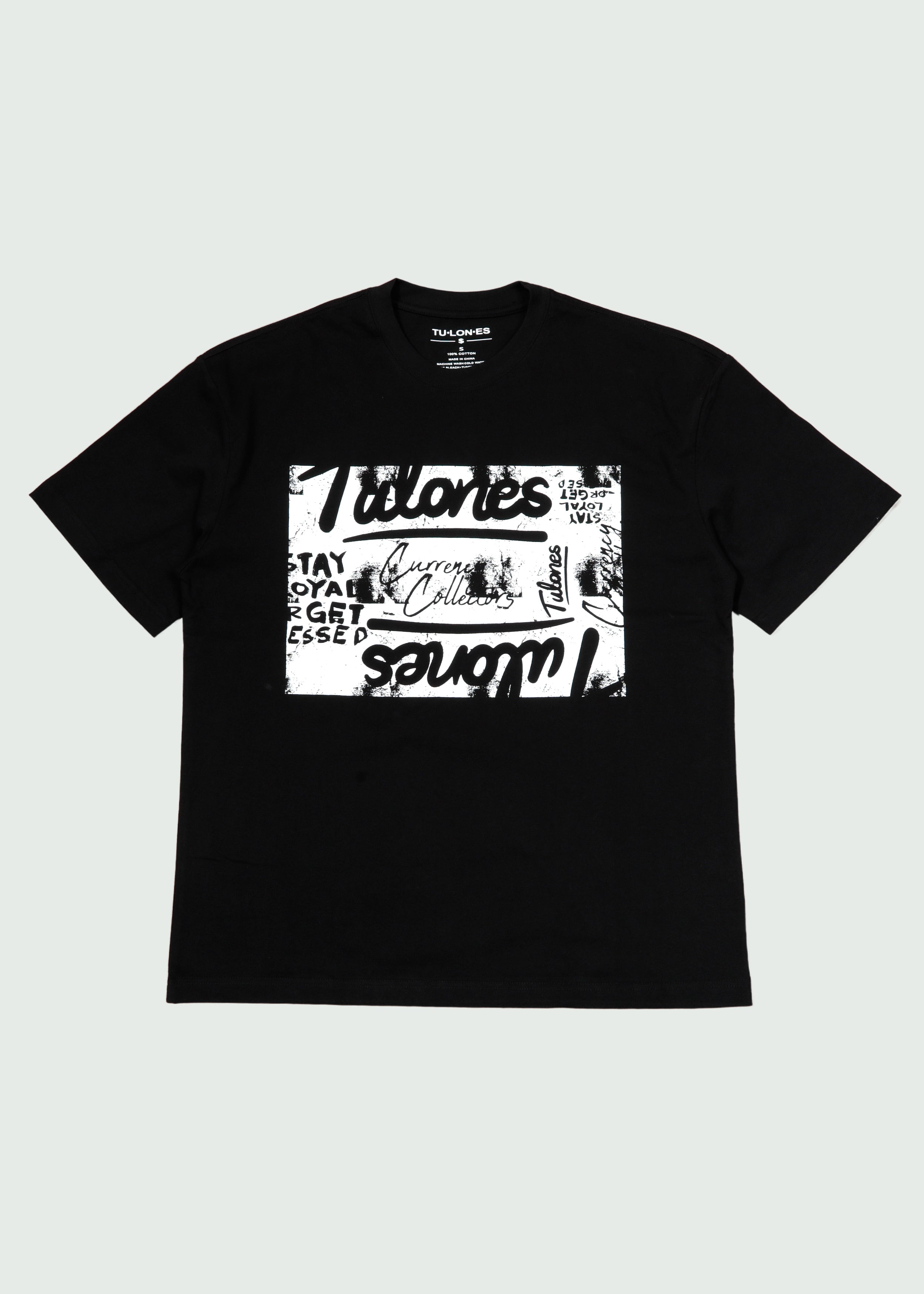 Cursive Logo Box T-shirt Black – Tulones