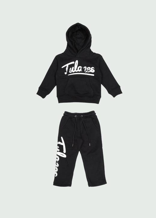 Cursive Sweatsuit Kids Black