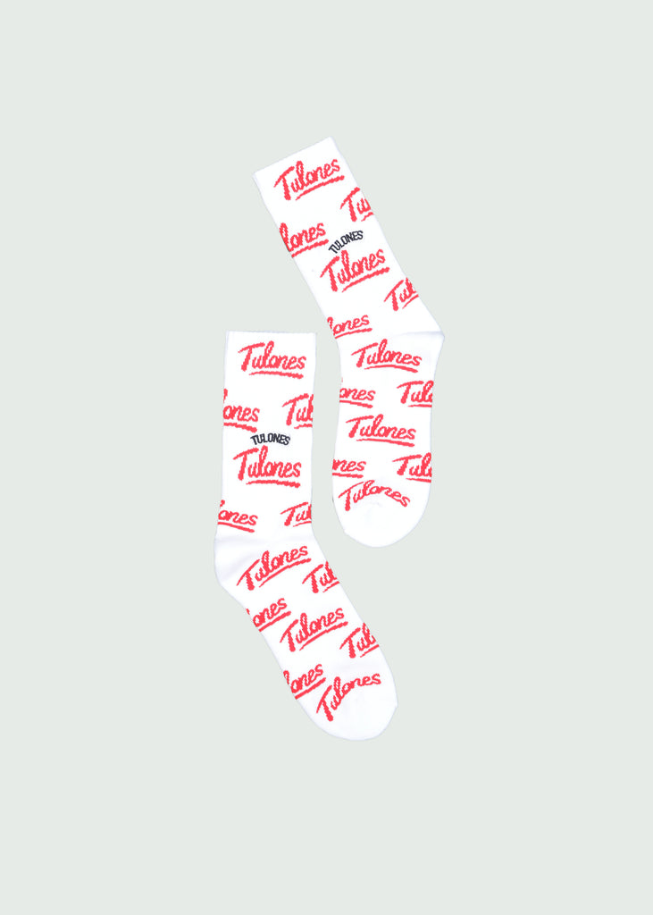 White & Red Tulones Classic All Over Socks