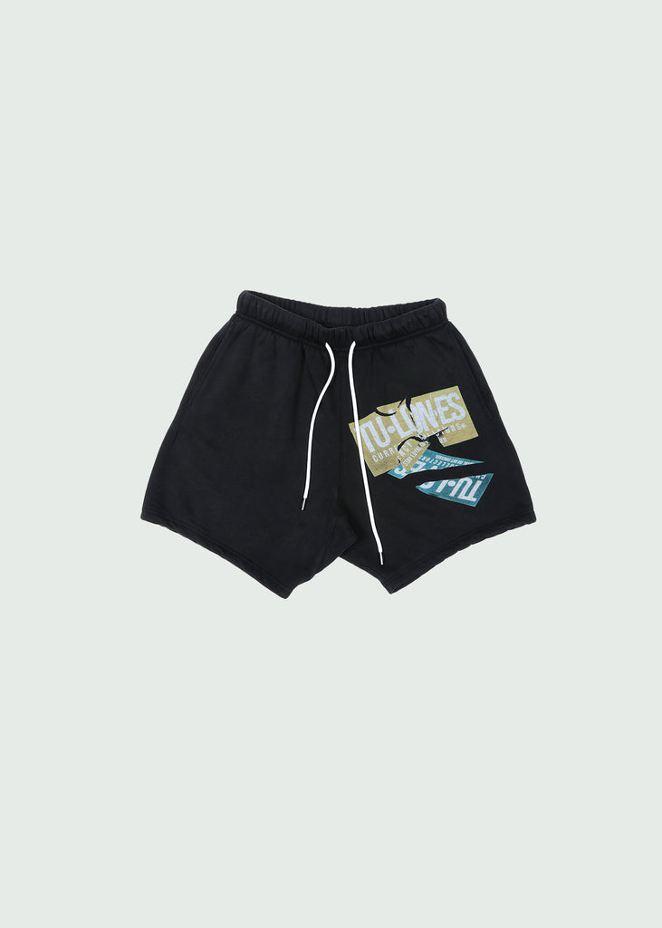 Torn Receipt Cotton Shorts Black