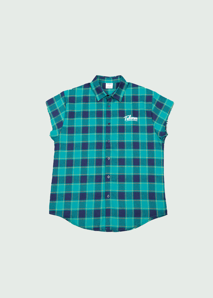Cut Off Flannel Blue