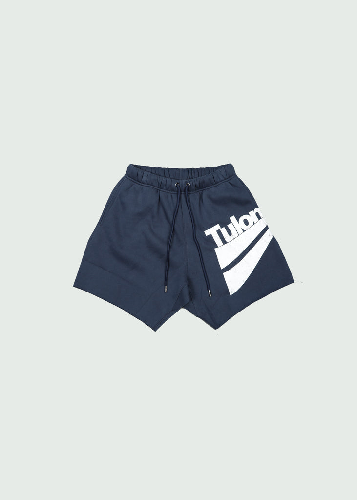 Two Lines Classic Cotton Shorts Navy