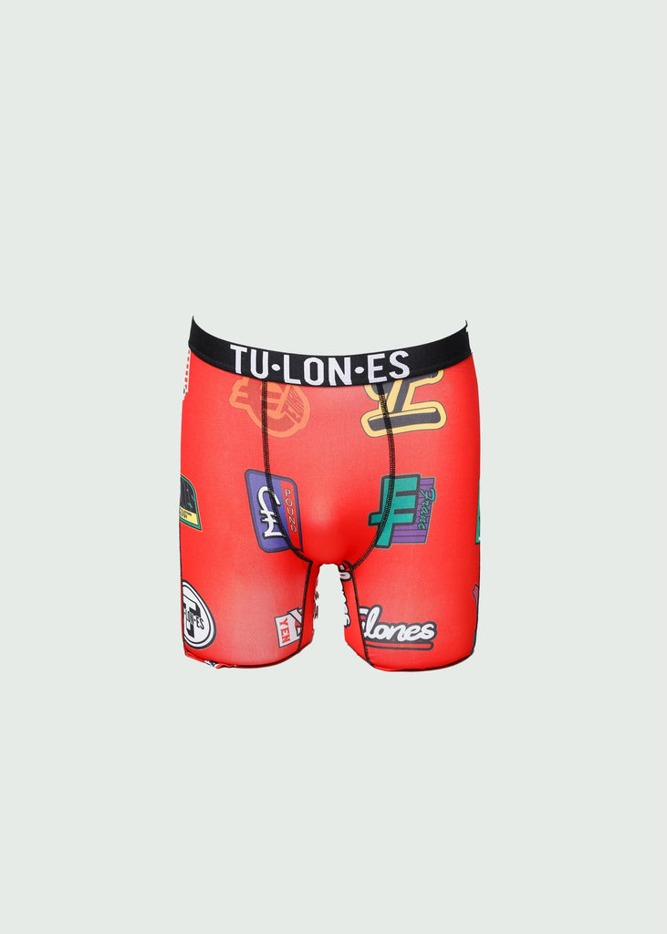 Red All Patches Briefs