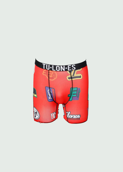 Red All Patches Briefs