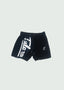 Cursive Kids Cut Off Shorts Black