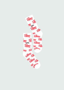 White & Red Tulones Classic All Over Socks