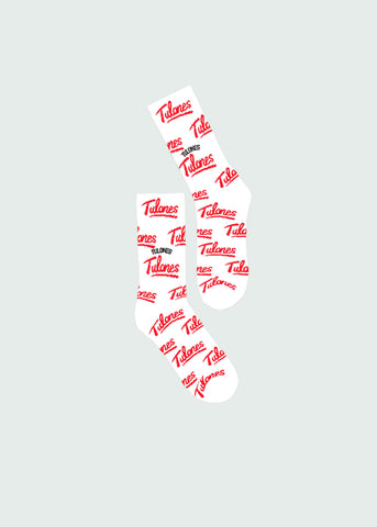 White & Red Tulones Classic All Over Socks