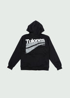 Two Line Underneath  Zip-Up Hoodie Men Black