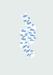 White & Blue Tulones Classic All Over Socks