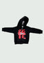 Currency Symbols Kids Zip Up Hoodie Black