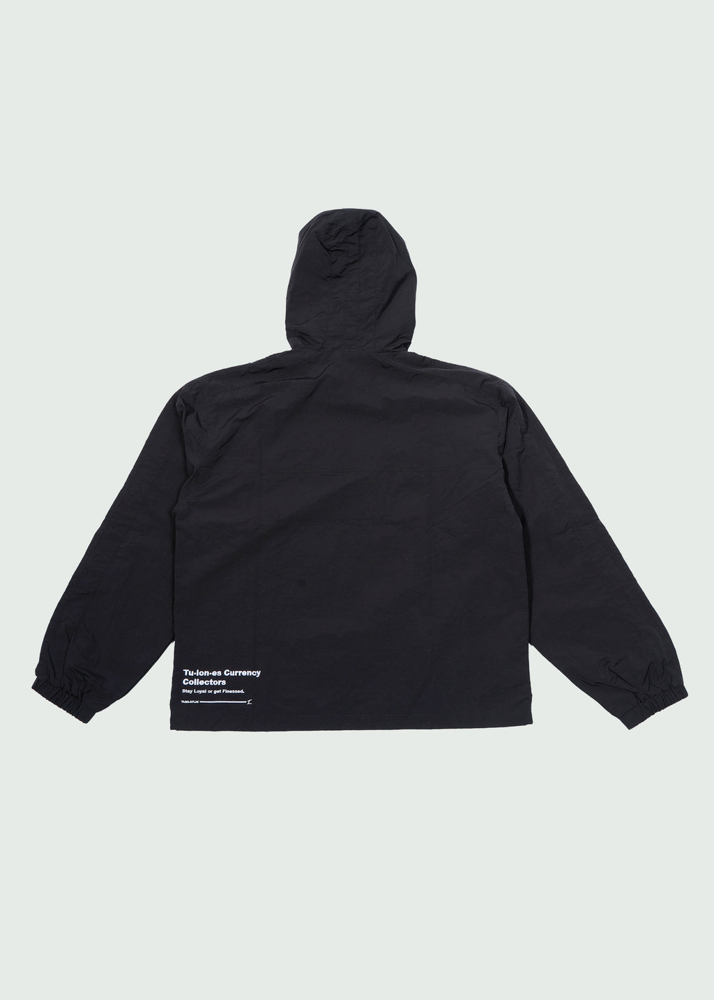 Outline Nylon Quarter Zip Hoodie Black