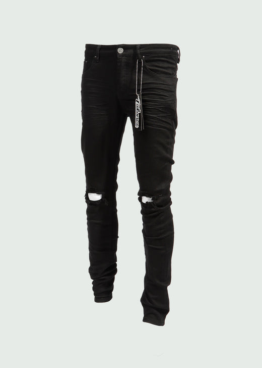 Black Two Hole Jeans