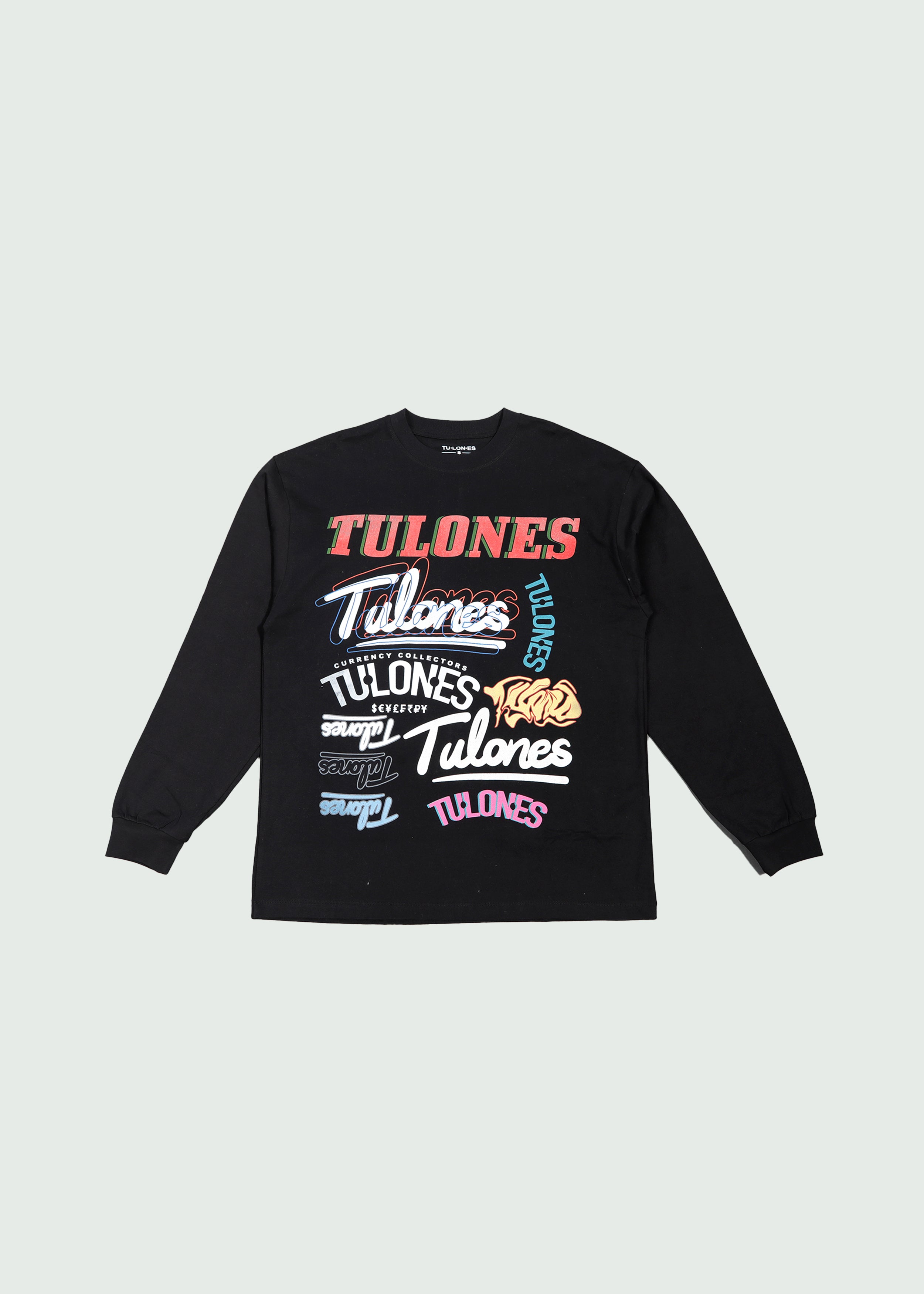 Multi-Font Long-Sleeve T-shirt Black