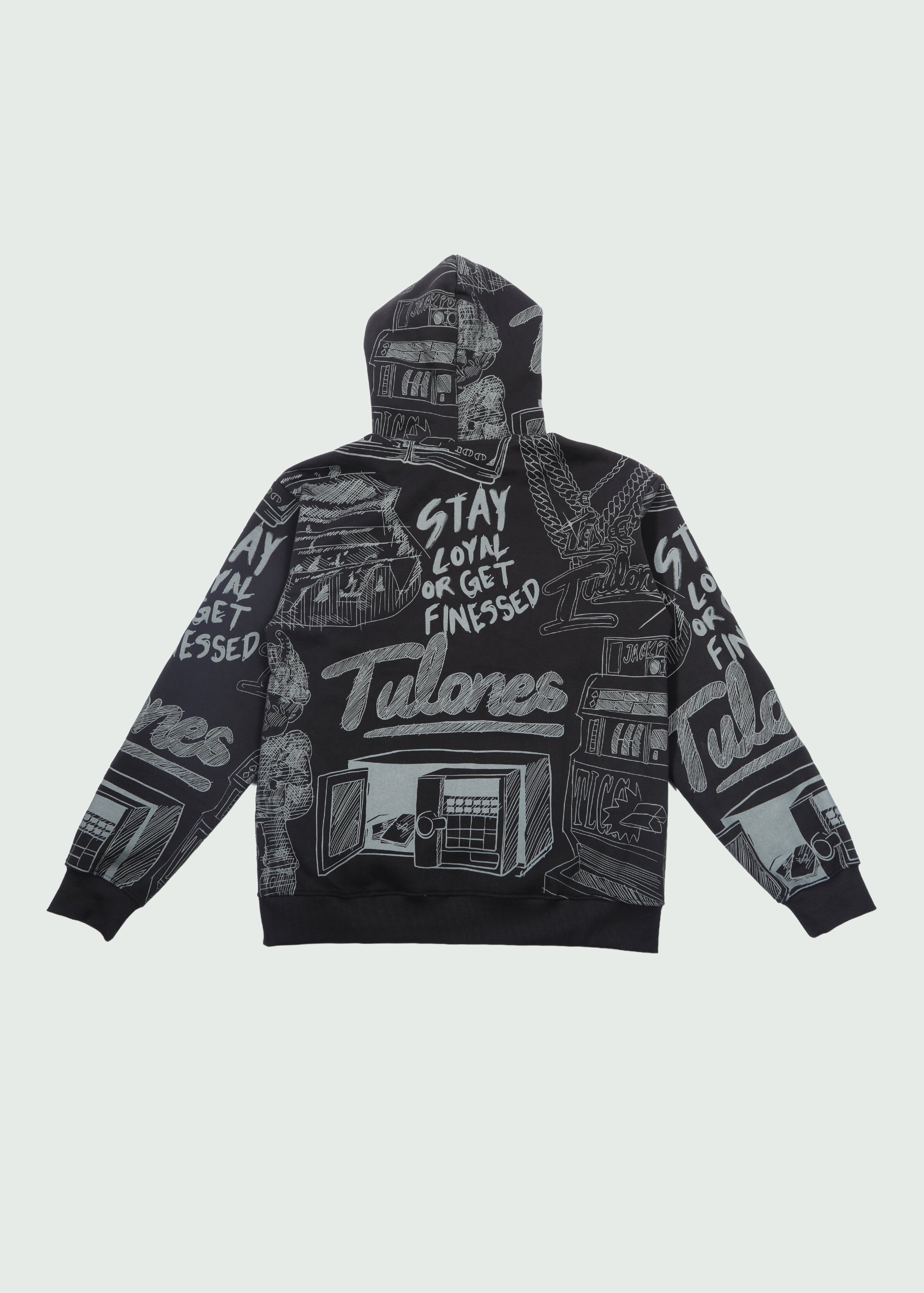 Doodle Zip-Up Hoodie Black Secondary image