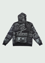 Doodle Zip-Up Hoodie Black