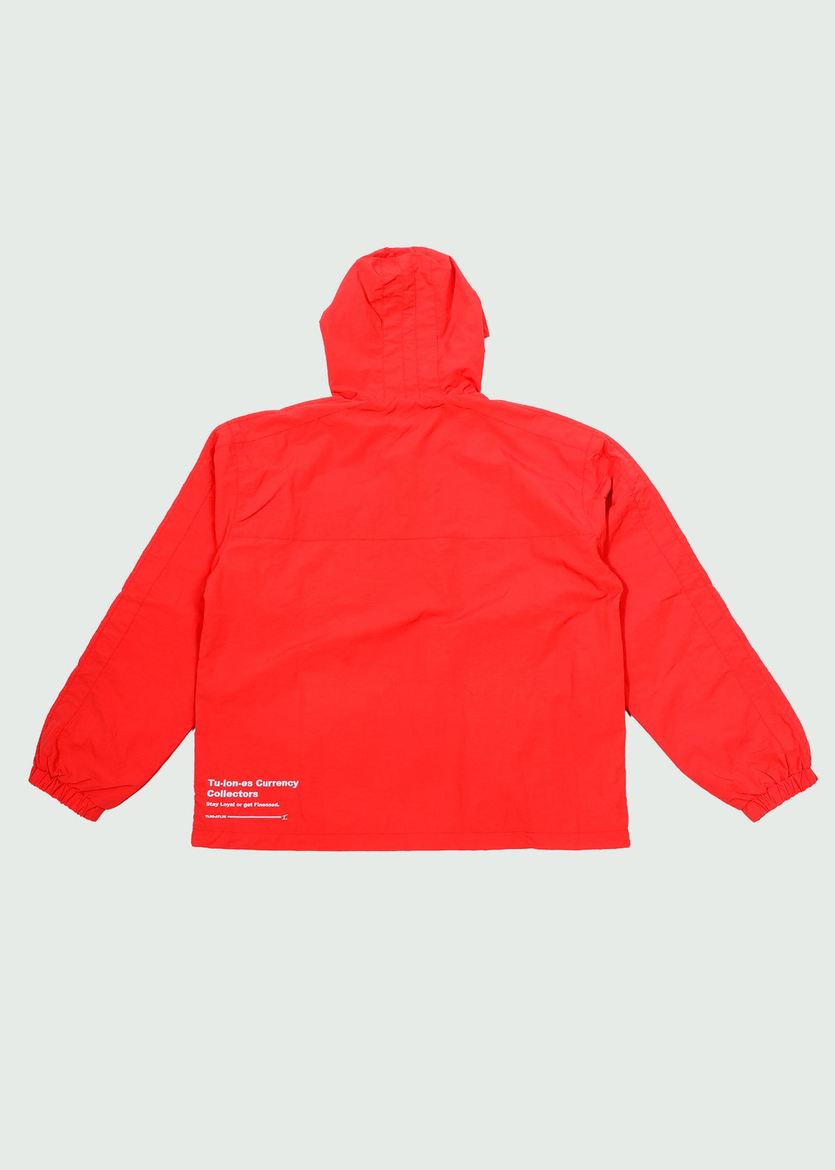 Outline Nylon Quarter Zip Hoodie Red