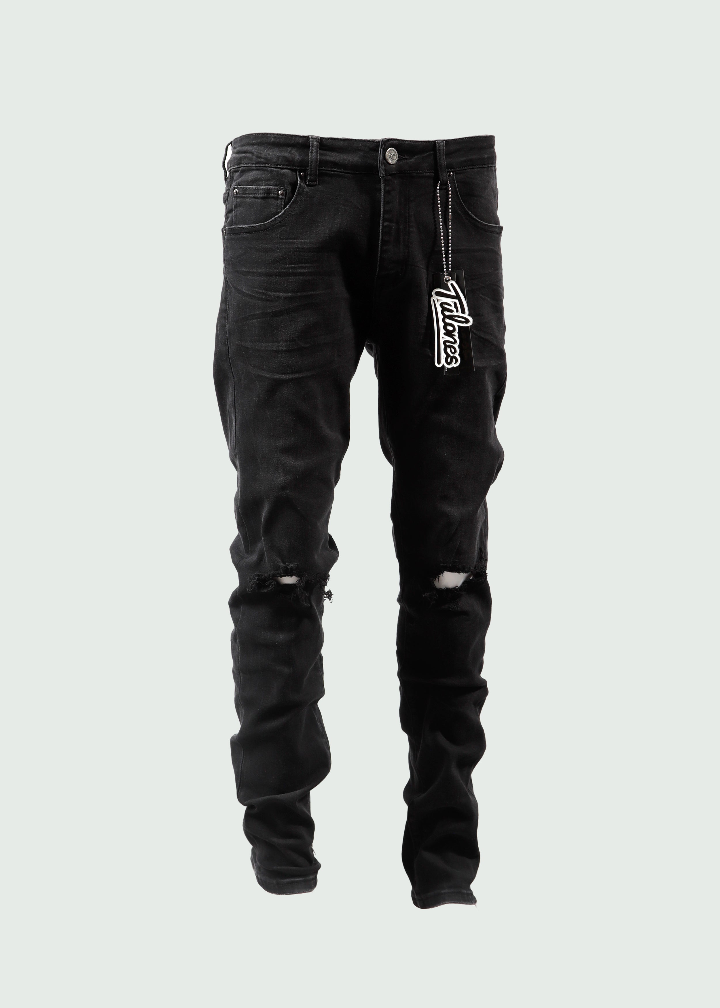 Black Wrinkle Two Hole Jeans Main image