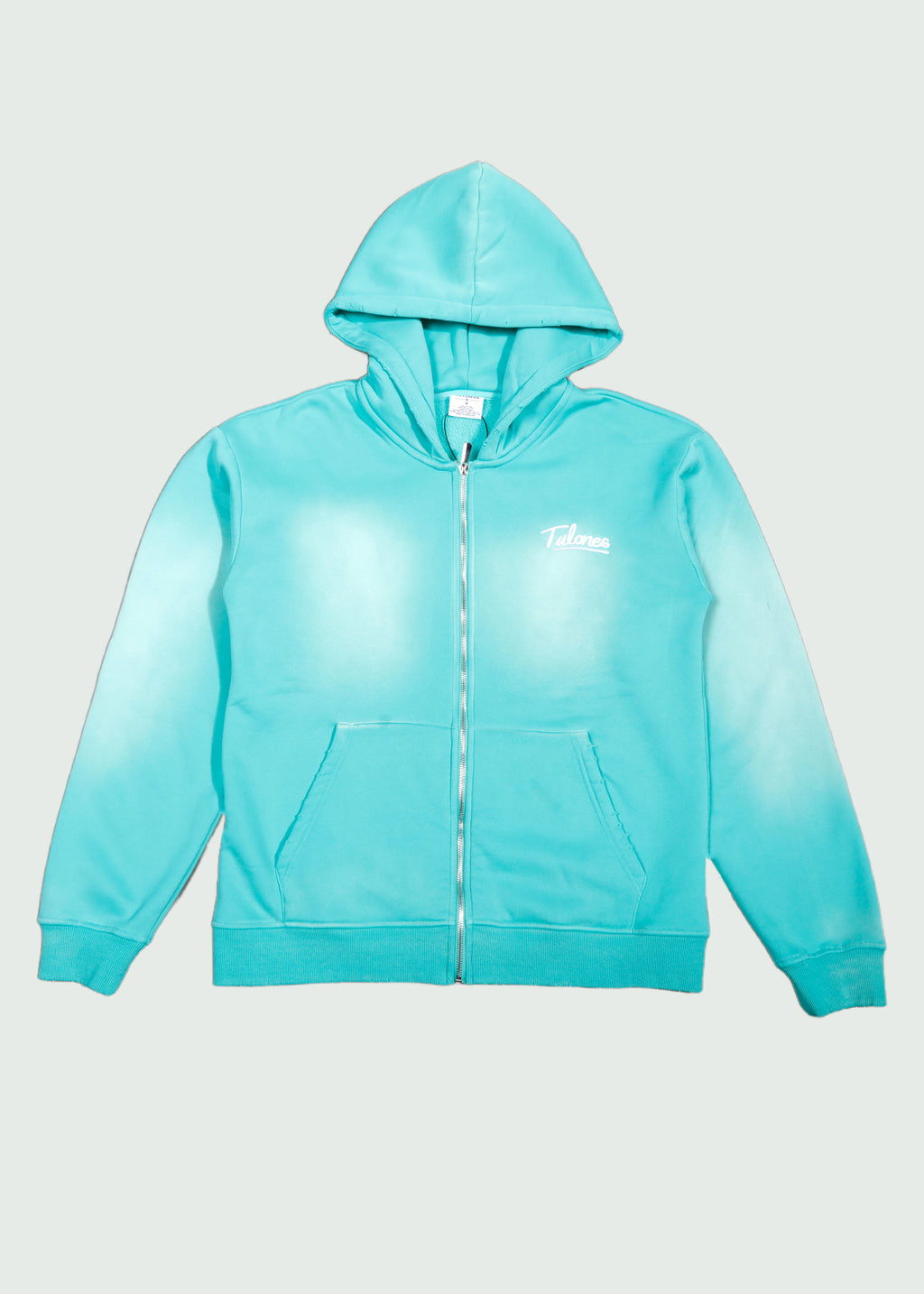 Cursive Zip-Up Hoodie Green
