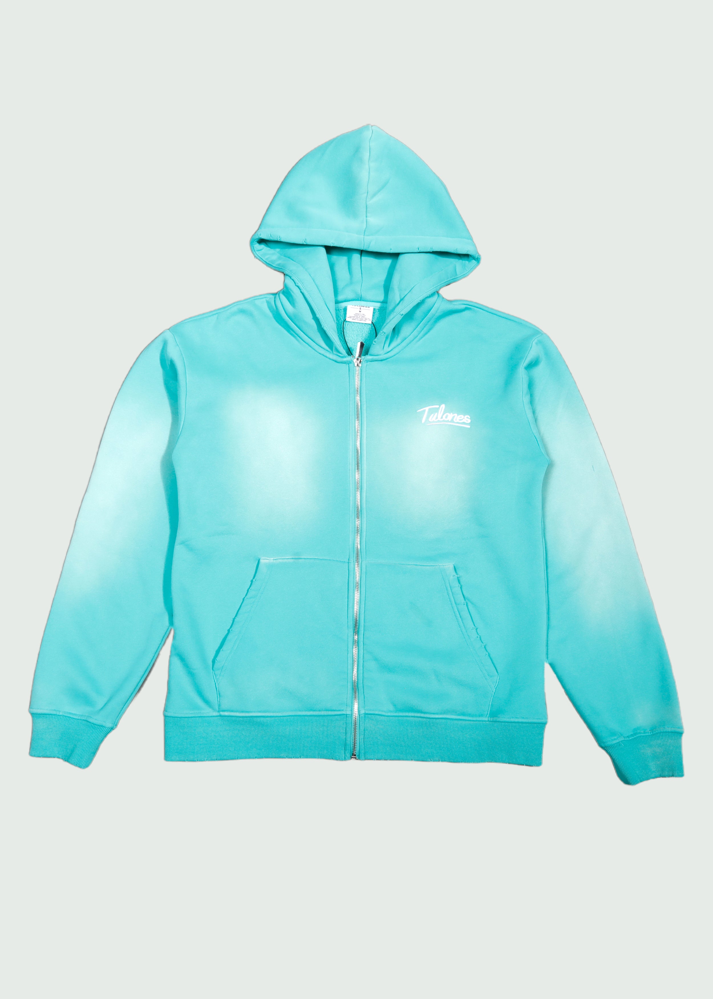 Cursive Zip-Up Hoodie Green