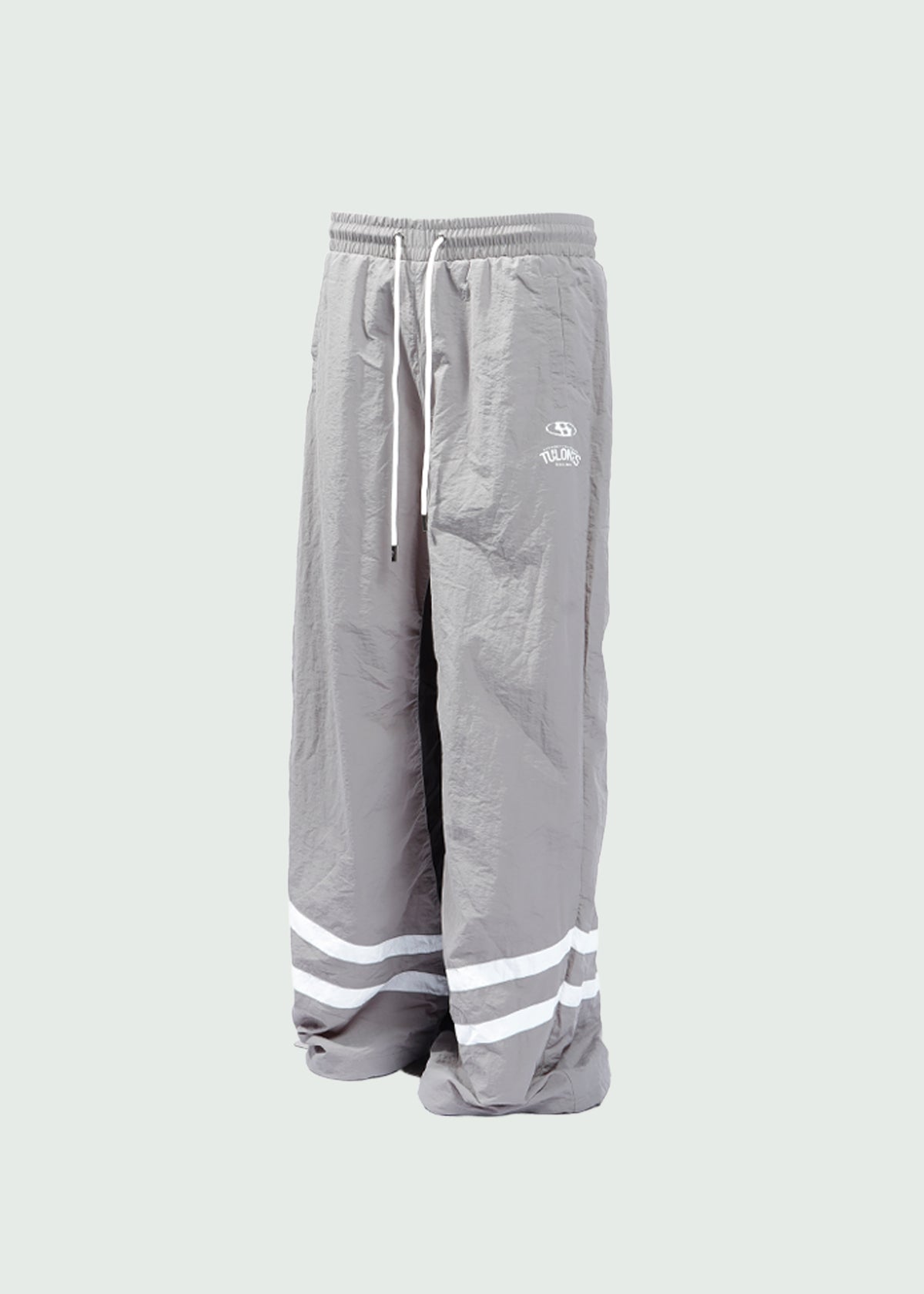 Double Stripe Nylon Pants Grey