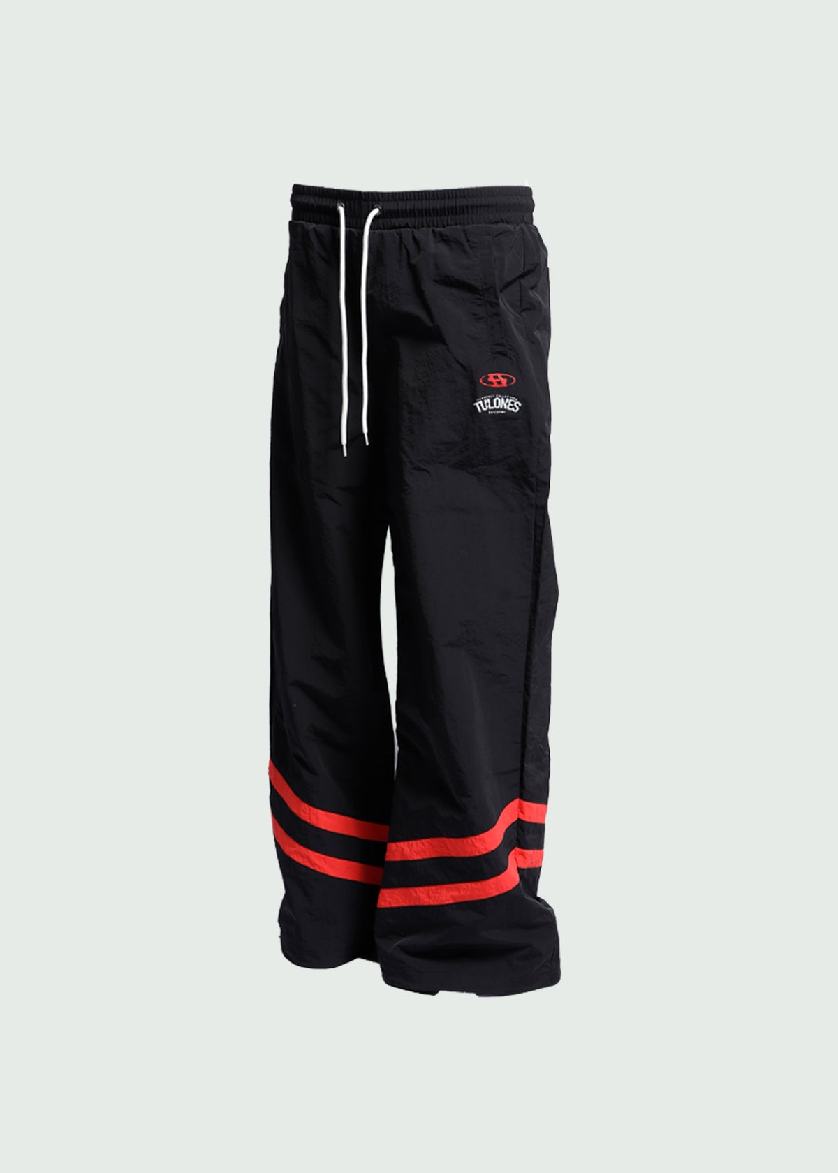 Double Stripe Nylon Pants Black