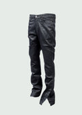 Black Waxed Button Jeans