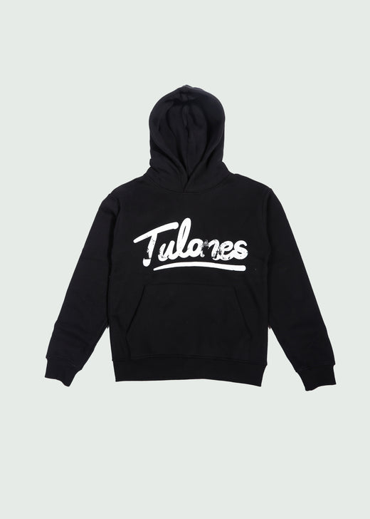 Cursive Logo Hoodie Black/White