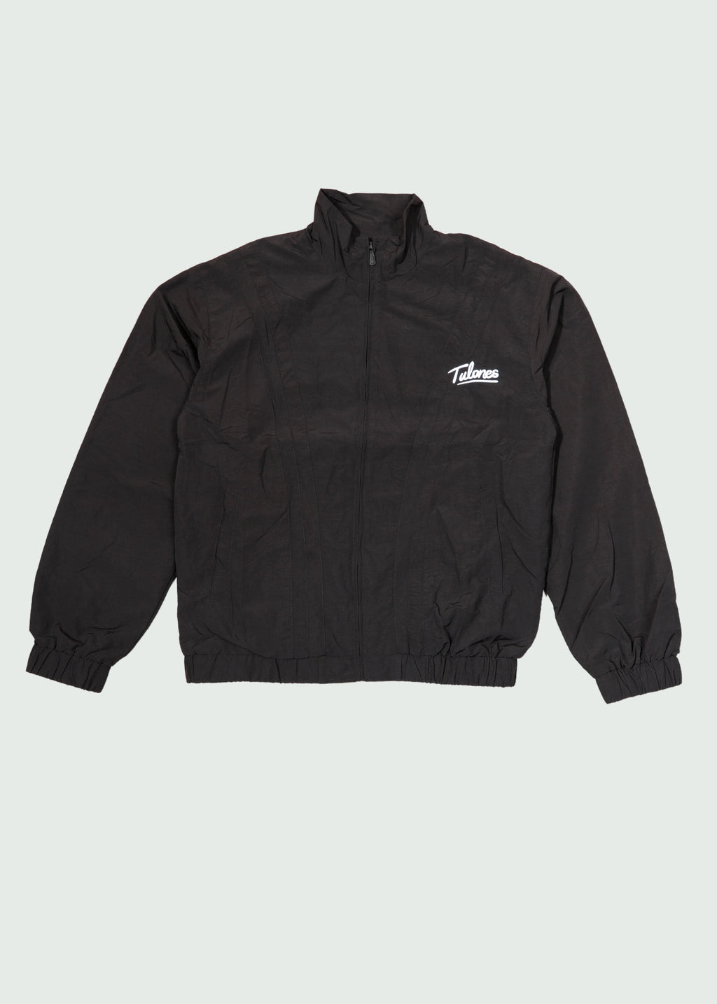 Two Stripe Nylon Zip Up Black