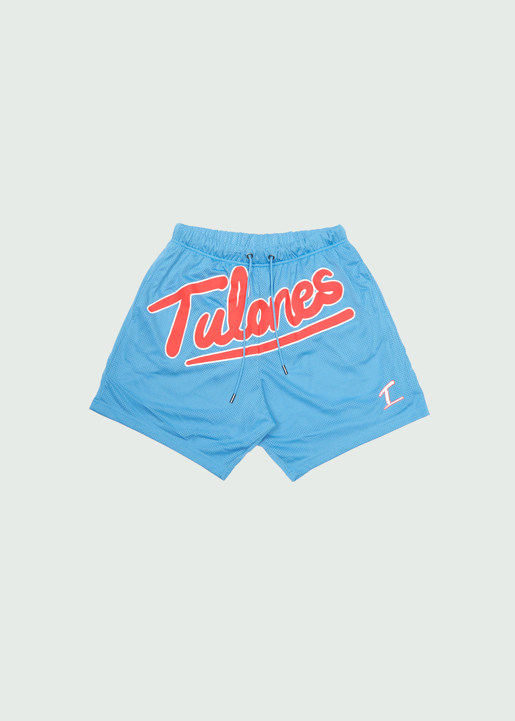 Cursive Mesh Shorts Blue