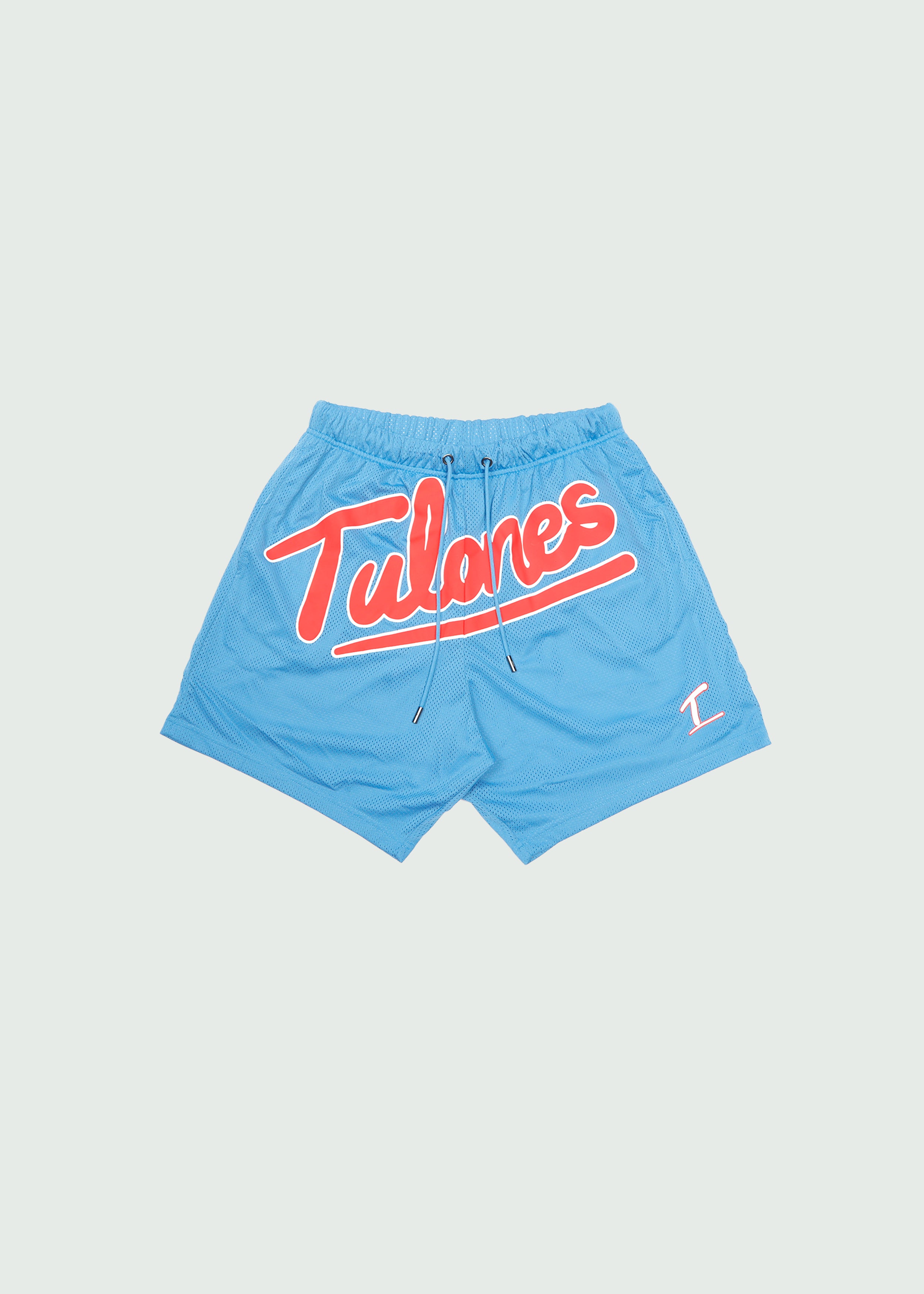 Cursive Mesh Shorts Blue