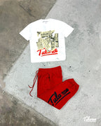 Cursive Logo Joggers Red