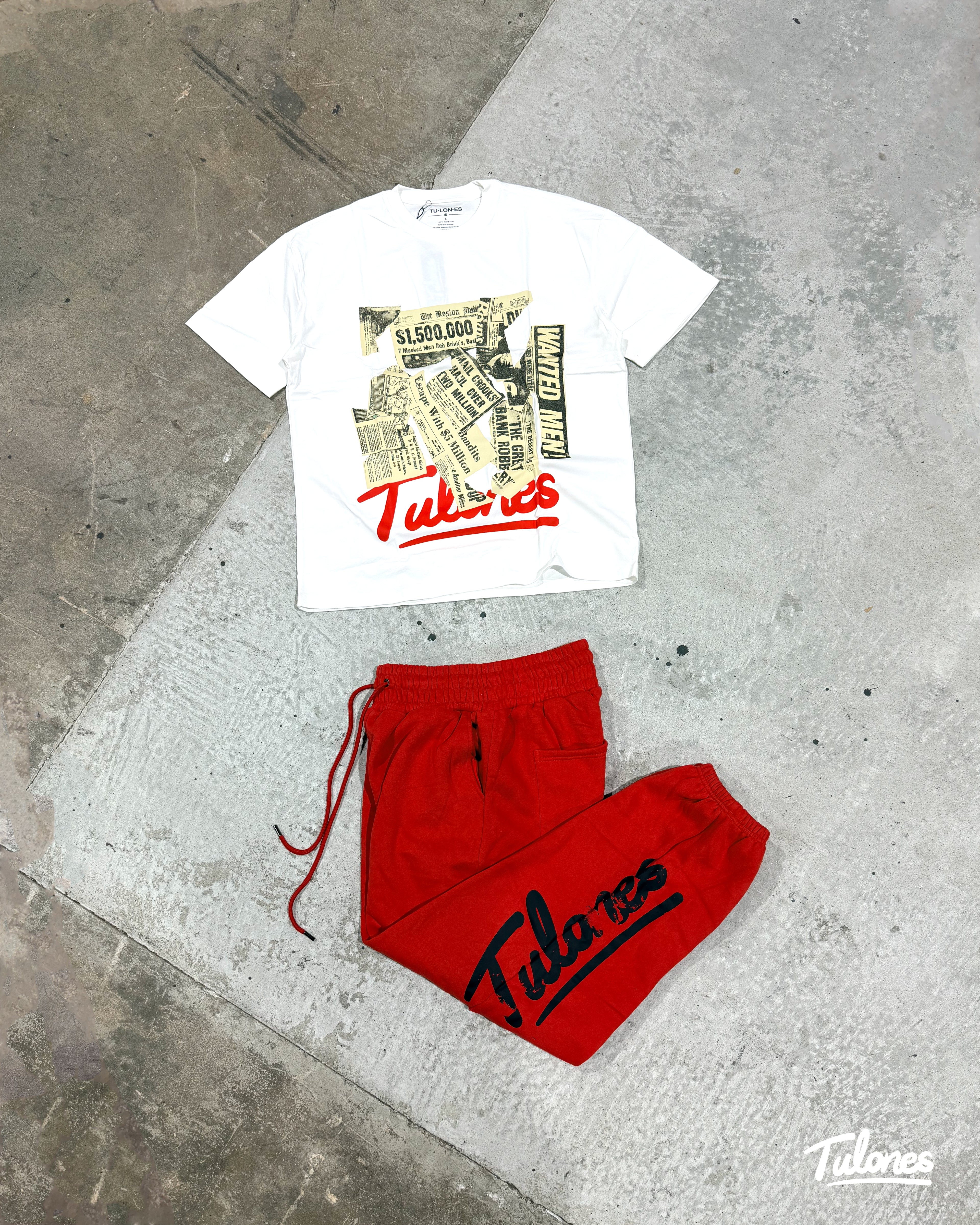 Cursive Logo Joggers Red
