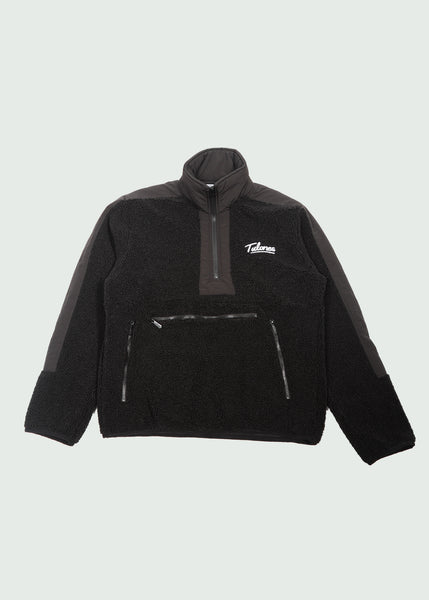 Cursive Logo Sherpa Quarter Zip Black