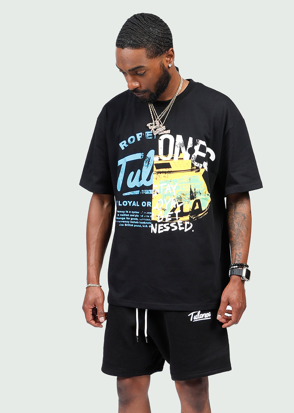 Double Design T-shirt Black