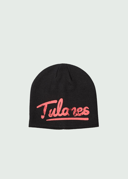 Black/Red Cursive Logo Beanie