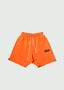 Cursive Staple Logo Cotton Shorts Orange