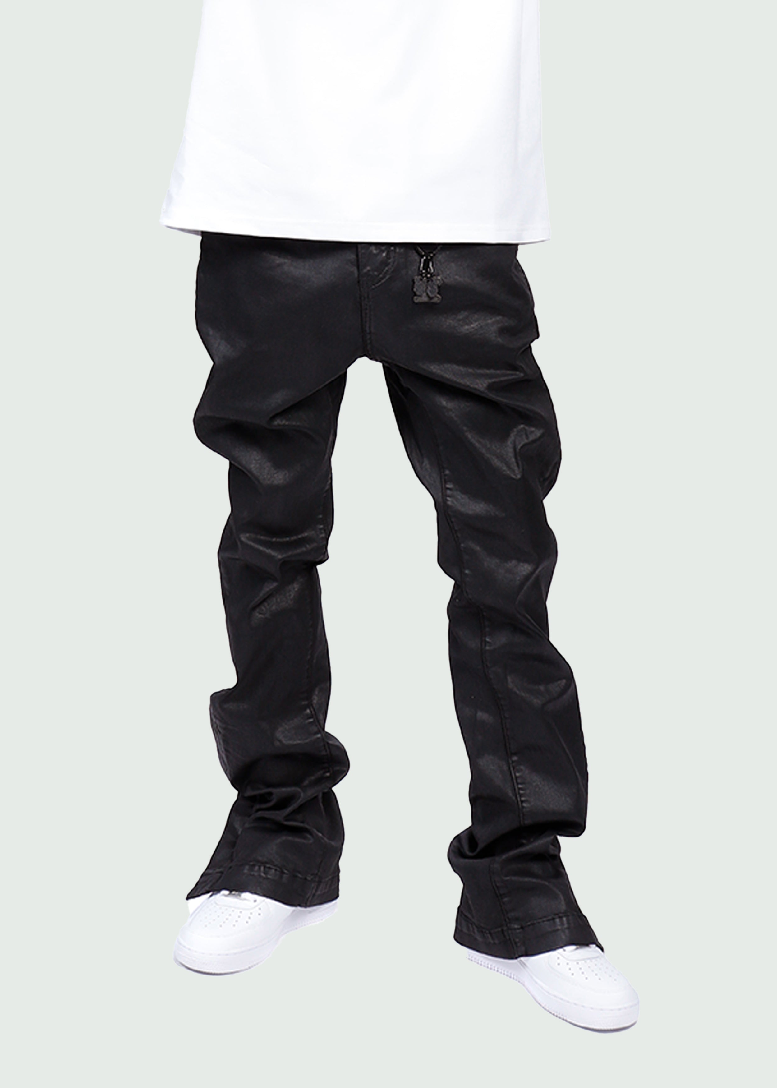 Black Waxed Button Jeans Secondary image