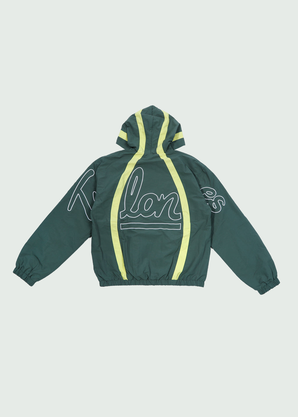 Shell Nylon Hoodie Zip-Up Green