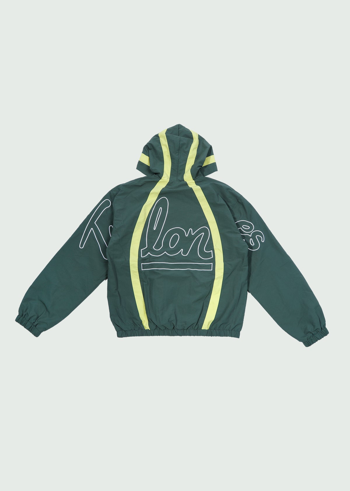 Shell Nylon Hoodie Zip-Up Green