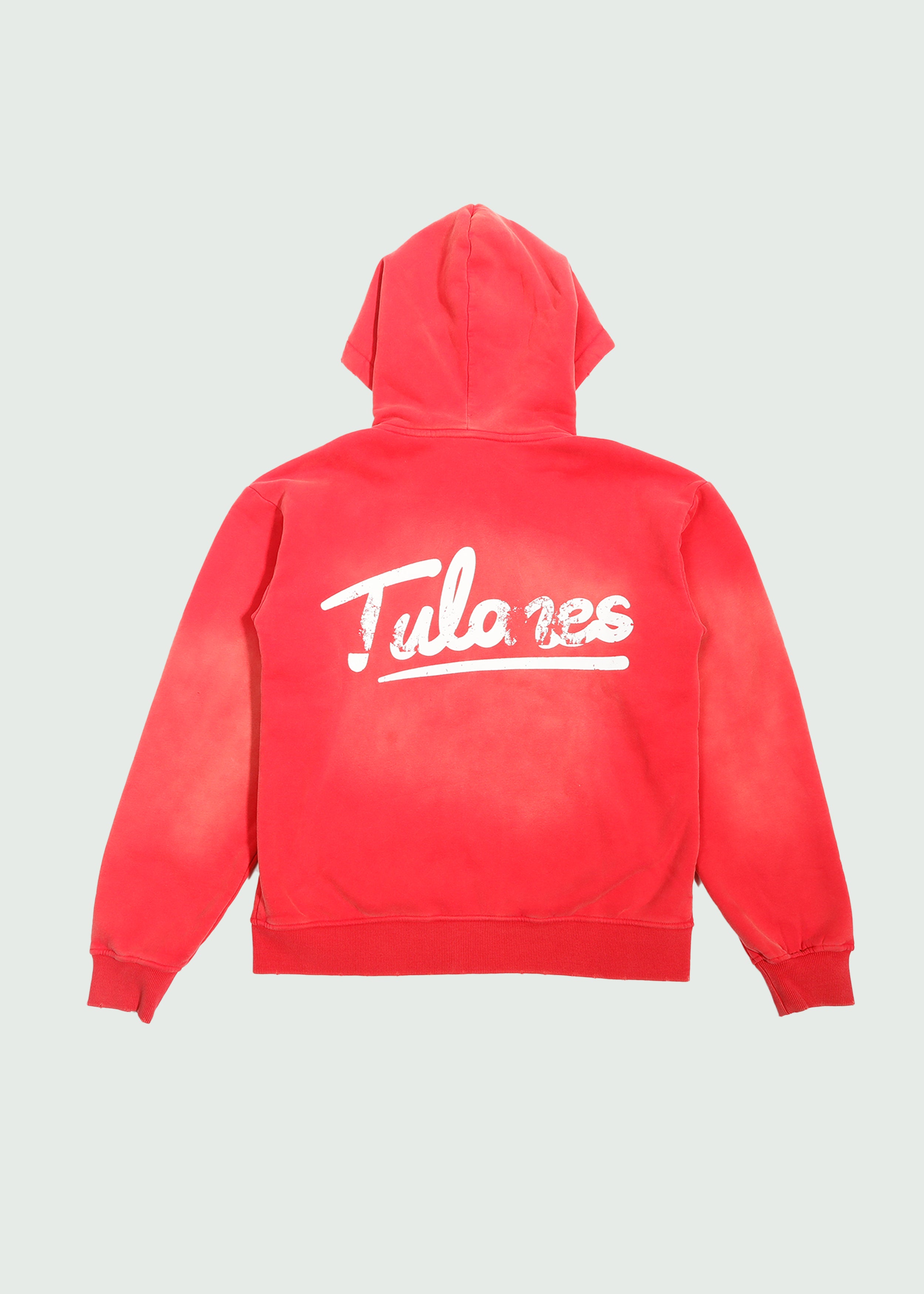 Studded Cursive Hoodie Red Secondary image