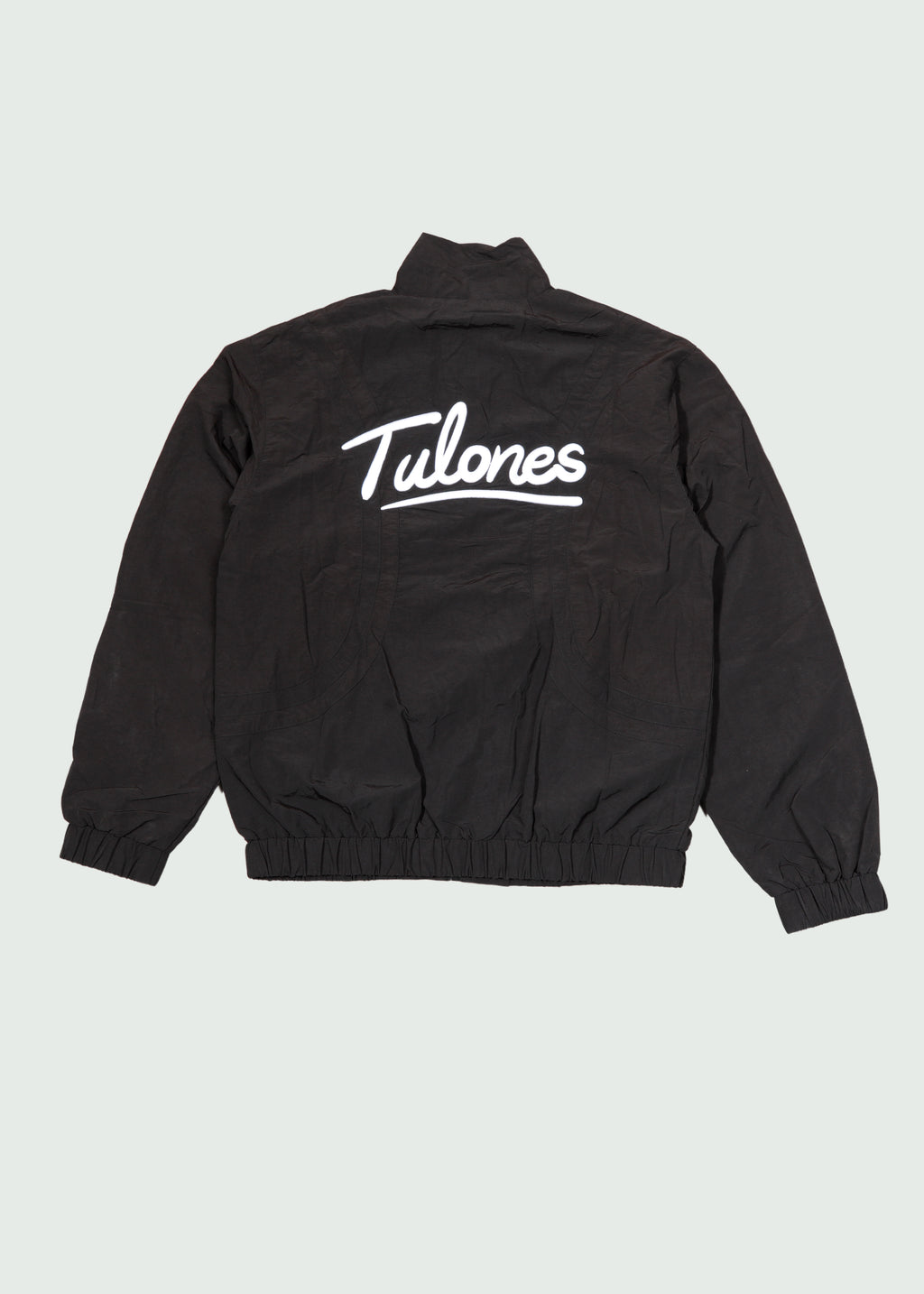Two Stripe Nylon Zip Up Black
