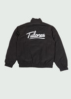 Two Stripe Nylon Zip Up Black